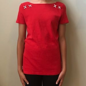Ralph Lauren Red Nautical Top